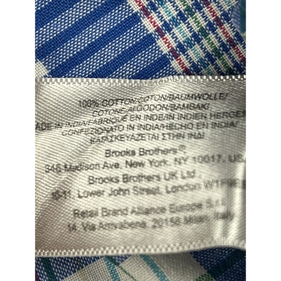 Brooks Brothers 346 Mens L Button Down Pocket Logo Tag Business‎ Casual Shirt - Picture 6 of 9